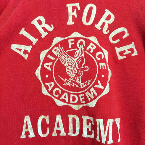 ACADEMY 70-80S USA製 AIR FORCE フロッキープリント ラグランスウェット メンズ