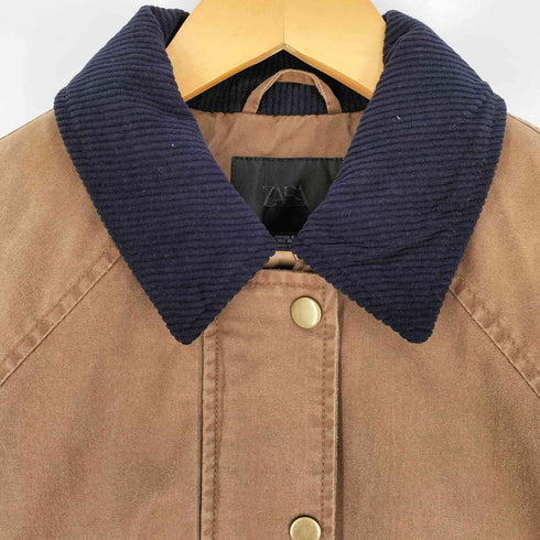 ザラ ZARA コントラストカラー ワックス ジャケット レディース import:S