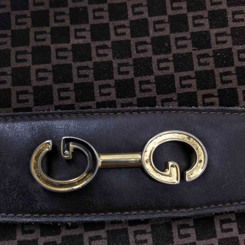 グッチ GUCCI OLD オールド GG柄 スエード ショルダーバッグ レディース