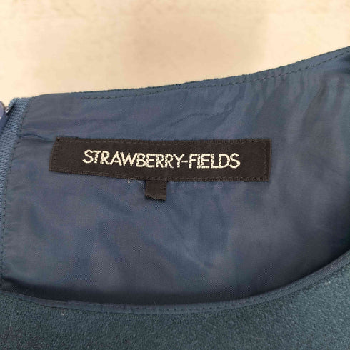 ストロベリーフィールズ STRAWBERRY-FIELDS フロントプリーツ七分袖ワンピース レディース