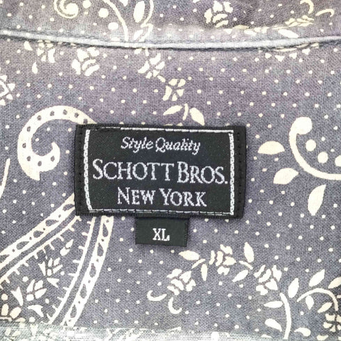 ショット Schott ペイズリー S/S シャツ メンズ JPN:XL