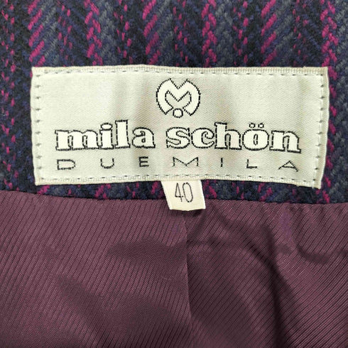 ミラショーン mila schon ストライプ ノーカラージャケット スカートセットアップ レディース 40