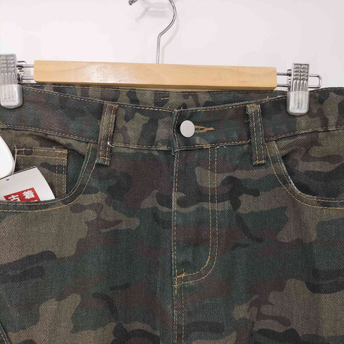 ウッドランドカモ バギー デニム パンツ レディース JPN:XL