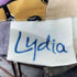 LYDIA 総柄プリント 裾ファーイージーパンツ レディース M