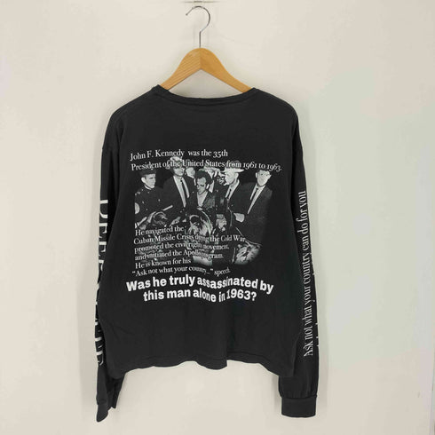 裾シングル 偉人プリント L/S Tシャツ メンズ