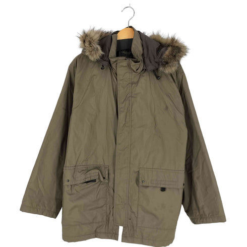 ABURAYSIA ラクーンファー フーデッド パテッドジャケット メンズ JPN:L