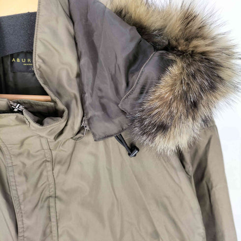 ABURAYSIA ラクーンファー フーデッド パテッドジャケット メンズ JPN:L
