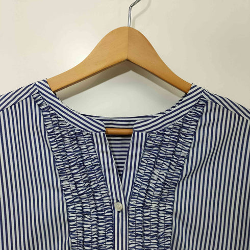 インディヴィ INDIVI 25SS 胸元タックフリル長袖ブラウス レディース JPN:13号