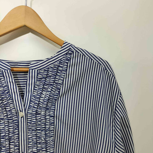 インディヴィ INDIVI 25SS 胸元タックフリル長袖ブラウス レディース JPN:13号