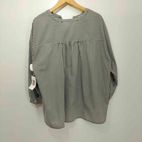 インディヴィ INDIVI 25SS 胸元タックフリル長袖ブラウス レディース JPN:13号