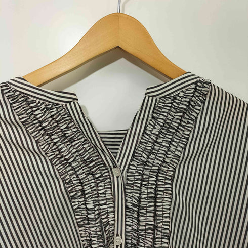 インディヴィ INDIVI 25SS 胸元タックフリル長袖ブラウス レディース JPN:13号