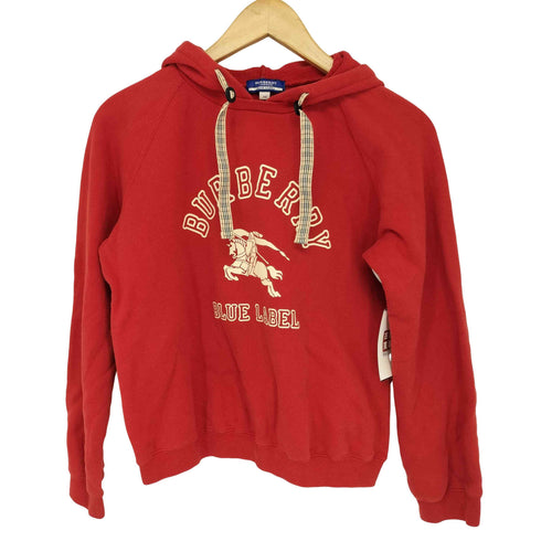 バーバリーブルーレーベル BURBERRY BLUE LABEL ノバチェック ロゴプリント ラグラン プルーオーバーパーカー レディース import:M