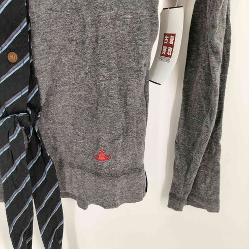 ヴィヴィアンウエストウッドレッドレーベル Vivienne Westwood RED LABEL ストライプタイ コットンウール カーディガン レディース 13