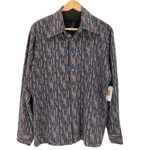 ジェーシーペニー JC Penney 70-80s 総柄 オープンカラーロングスリーブシャツ メンズ L