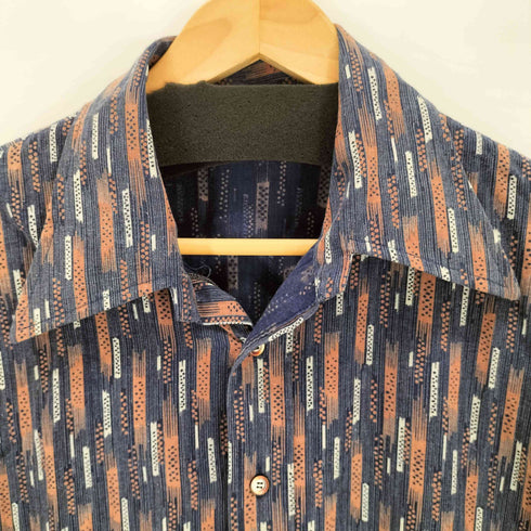 ジェーシーペニー JC Penney 70-80s 総柄 オープンカラーロングスリーブシャツ メンズ L