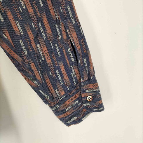 ジェーシーペニー JC Penney 70-80s 総柄 オープンカラーロングスリーブシャツ メンズ L