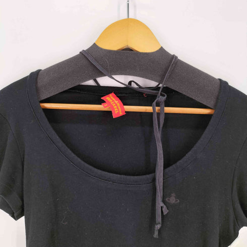 ヴィヴィアンウエストウッドレッドレーベル Vivienne Westwood RED LABEL チョーカー リボン 刺繍ロゴ カットソー レディース JPN:3