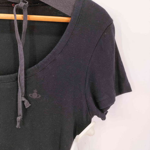 ヴィヴィアンウエストウッドレッドレーベル Vivienne Westwood RED LABEL チョーカー リボン 刺繍ロゴ カットソー レディース JPN:3