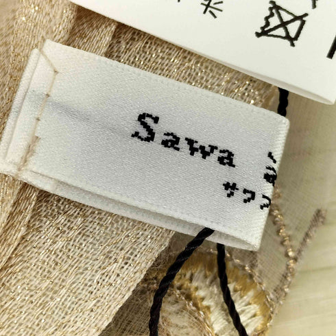 Sawa a la mode ラメ シアー フラワー刺繍 大判 ストール レディース FREE