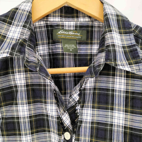 エディーバウアー Eddie Bauer 00s 緑タグ タータンチェック L/S フリンジシャツ レディース import:M