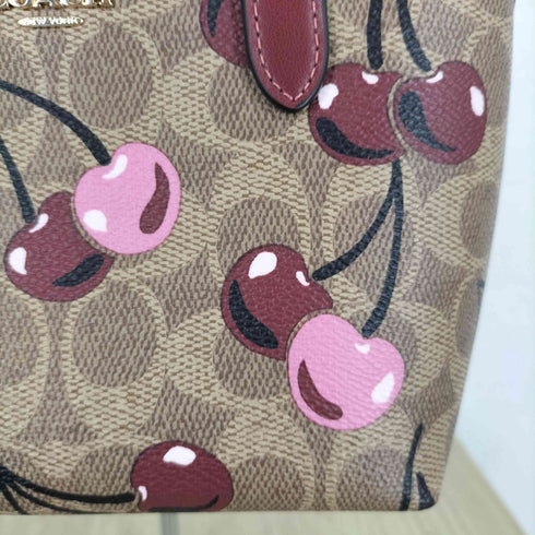 コーチ COACH ミニ トート バッグ・シグネチャー キャンバス・チェリー プリント レディース