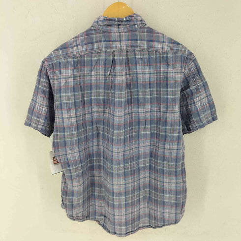 ラルフローレン RALPH LAUREN CUSTOM FIT リネン100 チェック S/S ボタンダウンシャツ メンズ L