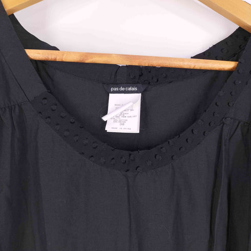 パドカレ pas de calais ドット襟 レーヨン混 タック チュニックワンピース レディース JPN:38