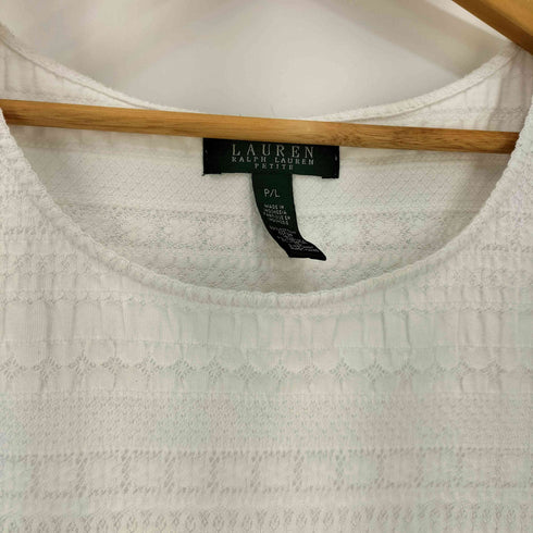ローレンラルフローレン LAUREN RALPH LAUREN 90s~00s 緑タグ シャーリング ラウンドネック S/S Tシャツ レディース import:L