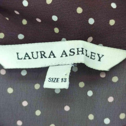 ローラアシュレイ LAURA ASHLEY ドット柄 半袖 シアーワンピース レディース 13