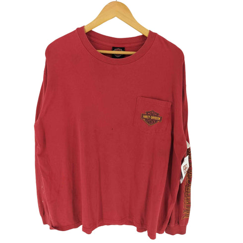ハーレーダビッドソン HARLEY-DAVIDSON 袖プリント ポケット L/S Tシャツ メンズ XL