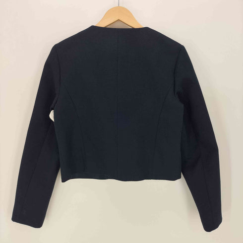 ザラ ZARA クロップド フェイクポケット ノーカラージャケット レディース import:XS