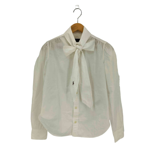ポロラルフローレン POLO RALPH LAUREN LS MLA TI ST-LONG SLEEVE-SHIRT 現行タグ ボウタイポニー刺繍 シャツ レディース US:4