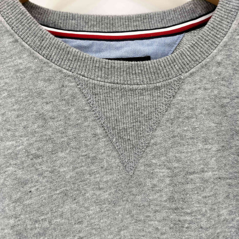 トミーヒルフィガー TOMMY HILFIGER 00s ロゴ刺繍 前V クルーネックスウェット メンズ import:XL