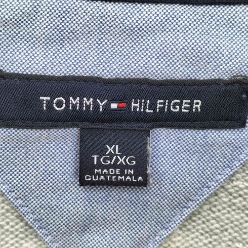 トミーヒルフィガー TOMMY HILFIGER 00s ロゴ刺繍 前V クルーネックスウェット メンズ import:XL