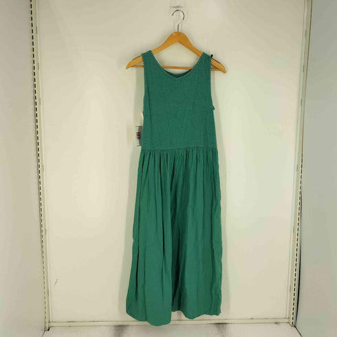 FAIR TRADE sisam オーガニックコットン 異素材 ノースリーブ フレアワンピース レディース JPN:1