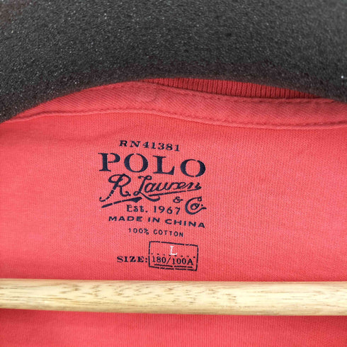 ポロバイラルフローレン Polo by RALPH LAUREN 黄緑色ポニーロゴ VネックTシャツ メンズ JPN:L