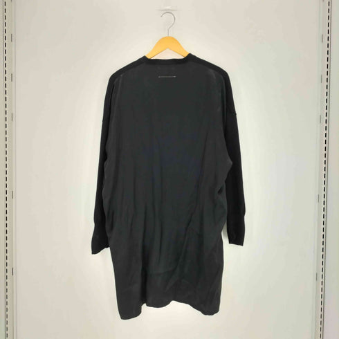 エムエムシックスメゾンマルジェラ MM6 Maison Margiela 18SS サテン切替 ドッキングカーディガン レディース S