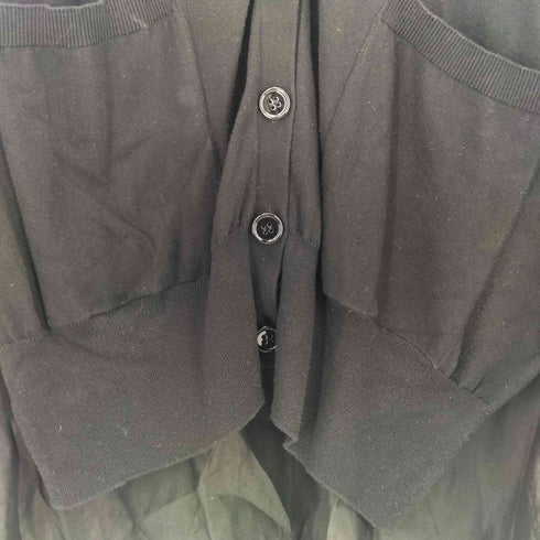エムエムシックスメゾンマルジェラ MM6 Maison Margiela 18SS サテン切替 ドッキングカーディガン レディース S