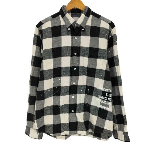 ユニフォームエクスペリメント uniform experiment FLANNEL CHECK DRIPPING B.D SHIRT メンズ JPN:3