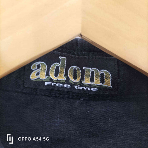 adom Free Style 90~00s リネン ビスコース スナップボタン 半袖 シャツ レディース