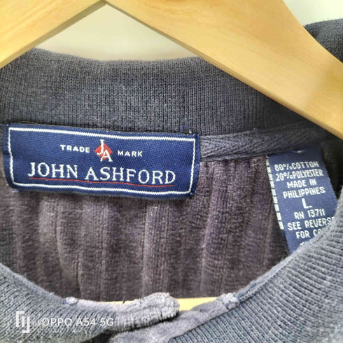 ジョンアッシュフォード JOHN ASHFORD 90-00S OLD パイル地 L/S ポロシャツ メンズ import:L