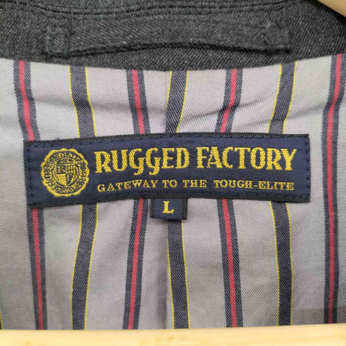 ラギッドファクトリー RUGGED FACTORY ウール100 裏地ストライプ 2B テーラードジャケット + パンツ セットアップ メンズ 上:L 下:M