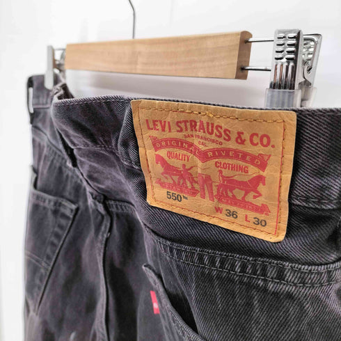 リーバイス Levis 550 ジップフライ ブラック デニム パンツ メンズ W36 L30