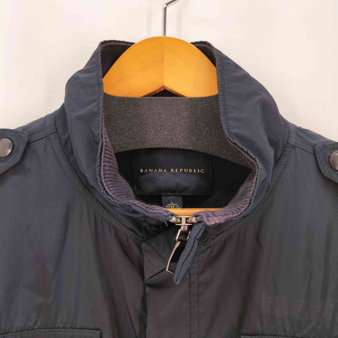 バナナリパブリック BANANA REPUBLIC 異素材切替 マルチポケット 比翼ジップ ミリタリー ジャケット ダブルジップ メンズ import:L