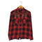 ザラ ZARA フラワービジュー スナップボタン チェックL/Sシャツ レディース import:L