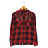 ザラ ZARA フラワービジュー スナップボタン チェックL/Sシャツ レディース import:L