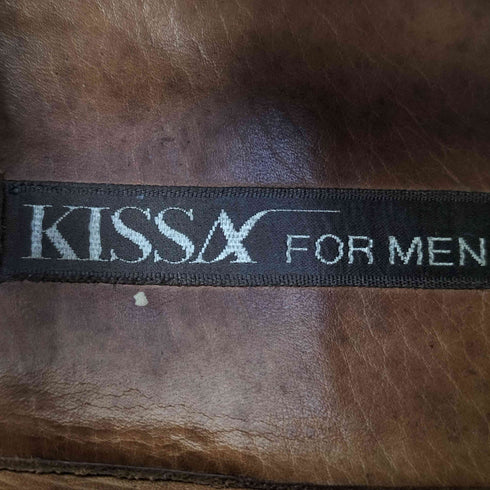 KISSA Uチップ 外羽根 異素材 レースアップレザーシューズ メンズ 4
