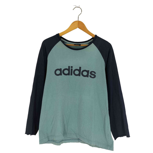 アディダス adidas 00s 万国旗タグ ロゴプリント ツートン ラグランロングスリーブTシャツ メンズ import:M