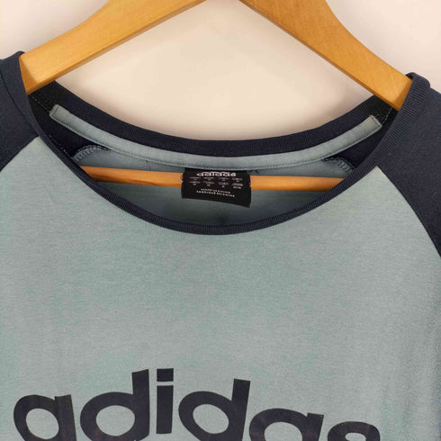 アディダス adidas 00s 万国旗タグ ロゴプリント ツートン ラグランロングスリーブTシャツ メンズ import:M