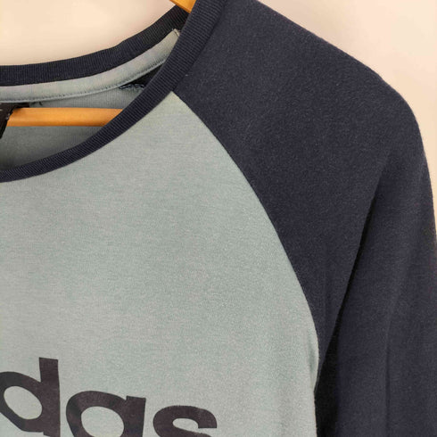 アディダス adidas 00s 万国旗タグ ロゴプリント ツートン ラグランロングスリーブTシャツ メンズ import:M